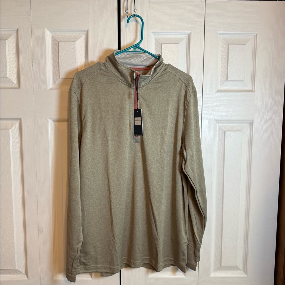 Men's Olive Long Sleeve Performance Golf Pullover